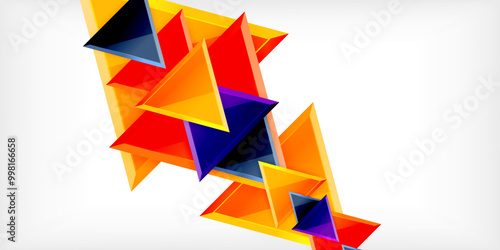 Free Download Abstract background - colorful triangles with 3d effect. Vector Illustration For Wallpaper, Banner, Background, Card, Book Illustration, landing page - GFXLoad