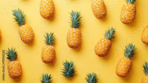 Seamless pattern with Pineapple on color background,Tropical abstract background,Fashion ideal for summery designs and projects,Poster Wallpaper Poster Design.