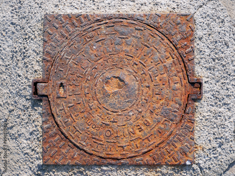 Rounded pattern of metal grunge texture with relief and oxide. Rounded pattern of metal grunge texture with relief and oxide.