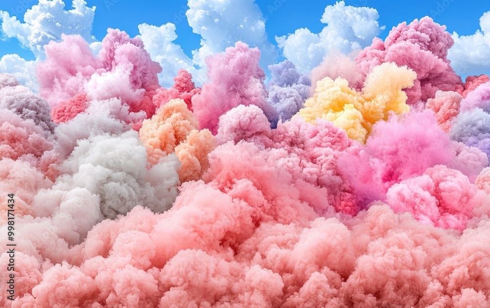Colorful fluffy clouds in a vibrant sky Colorful fluffy clouds in a vibrant sky