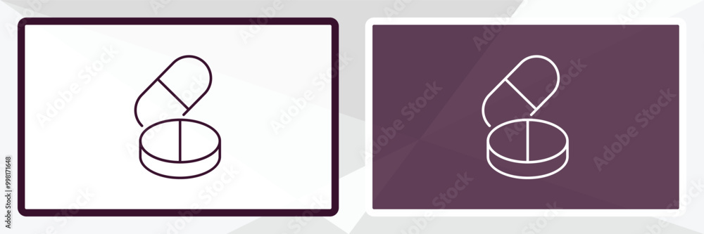 pill and tablet outline icon. Linear vector from gym concept. Thin line white and black pill and tablet icon isolated on white and dark background pill and tablet outline icon. Linear vector from gym concept. Thin line white and black pill and tablet icon isolated on white and dark background
