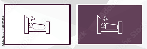 sleep outline icon. Linear vector from gym concept. Thin line white and black sleep icon isolated on white and dark background