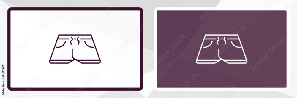 fitness shorts outline icon. Linear vector from gym concept. Thin line white and black fitness shorts icon isolated on white and dark background fitness shorts outline icon. Linear vector from gym concept. Thin line white and black fitness shorts icon isolated on white and dark background