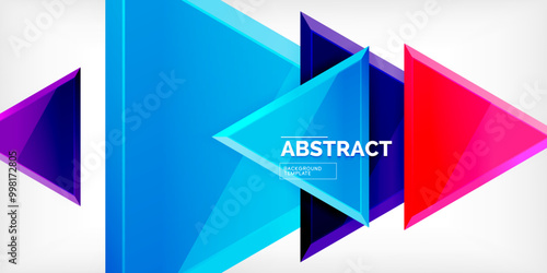 Abstract background - glossy triangles. Vector Illustration For Wallpaper, Banner, Background, Card, Book Illustration, landing page