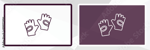 fitness gloves outline icon. Linear vector from gym concept. Thin line white and black fitness gloves icon isolated on white and dark background