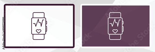 fitness tracker outline icon. Linear vector from gym concept. Thin line white and black fitness tracker icon isolated on white and dark background