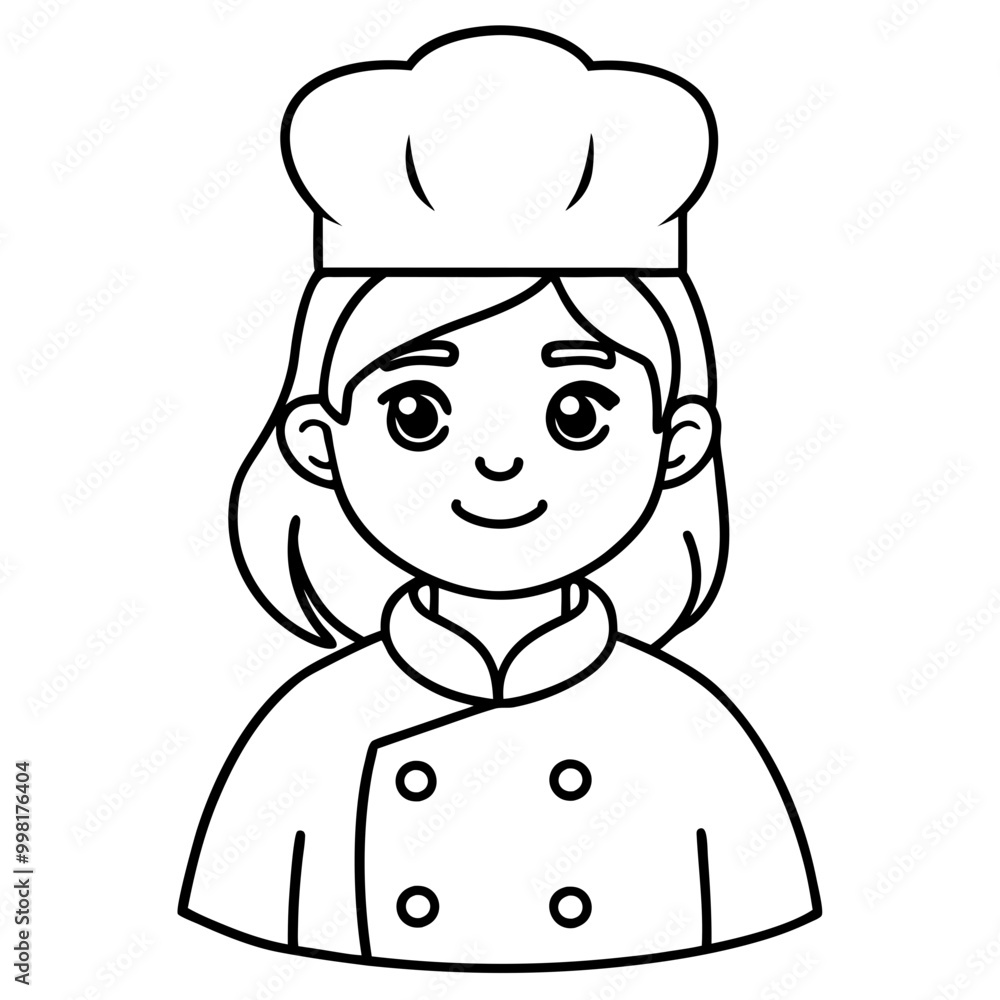 cute chef girl illustration cute chef girl illustration