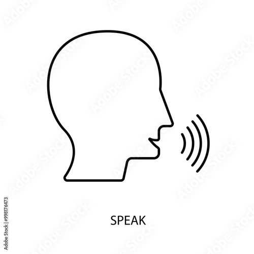 speak concept line icon. Simple element illustration. speak concept outline symbol design.