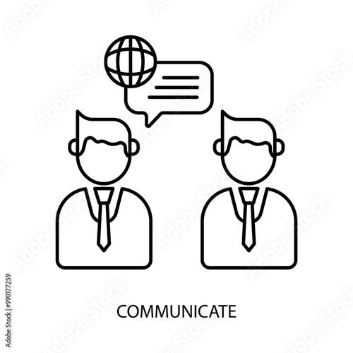 communicate concept line icon. Simple element illustration. communicate concept outline symbol design.