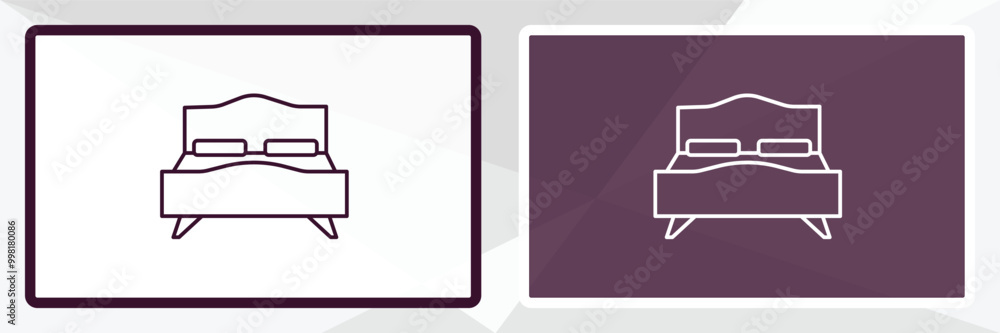 sleigh bed outline icon. Linear vector from furniture concept. Thin line white and black sleigh bed icon isolated on white and dark background sleigh bed outline icon. Linear vector from furniture concept. Thin line white and black sleigh bed icon isolated on white and dark background