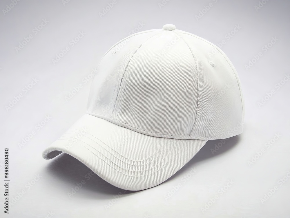 Fototapeta premium A white baseball cap on a white background