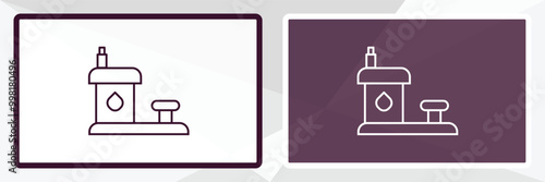 sump pump  outline icon. Linear vector from furniture concept. Thin line white and black sump pump  icon isolated on white and dark background