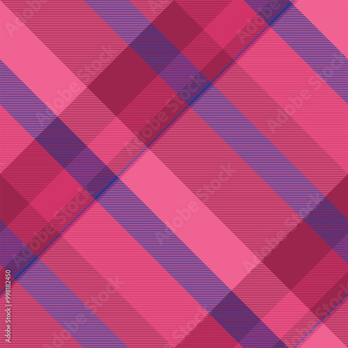 Couch pattern texture textile, doodle background plaid check. Summertime fabric seamless tartan vector in pink and blue colors.