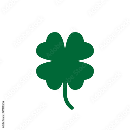 Shamrock icon vector. Clover illustration sign. St Patricks Day symbol or logo.