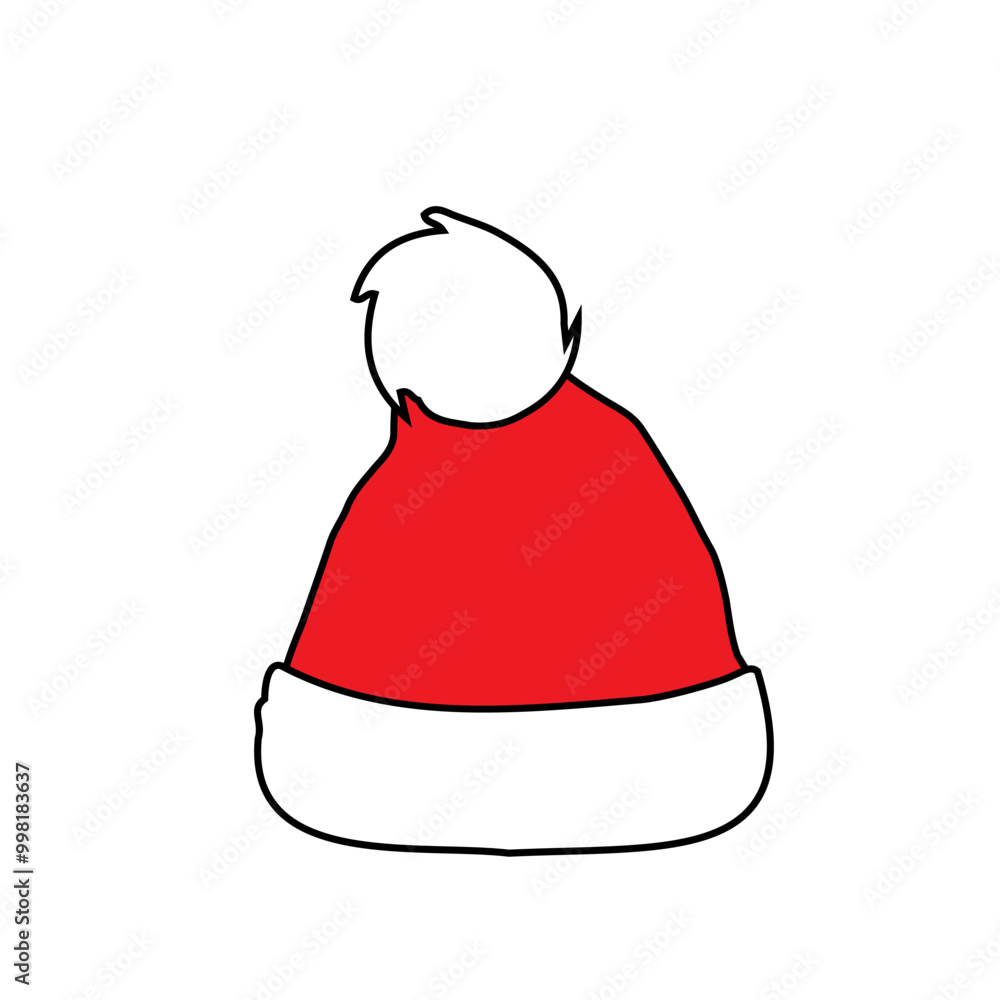 Santa hat icon vector. Christmas illustration sign. new Year symbol.