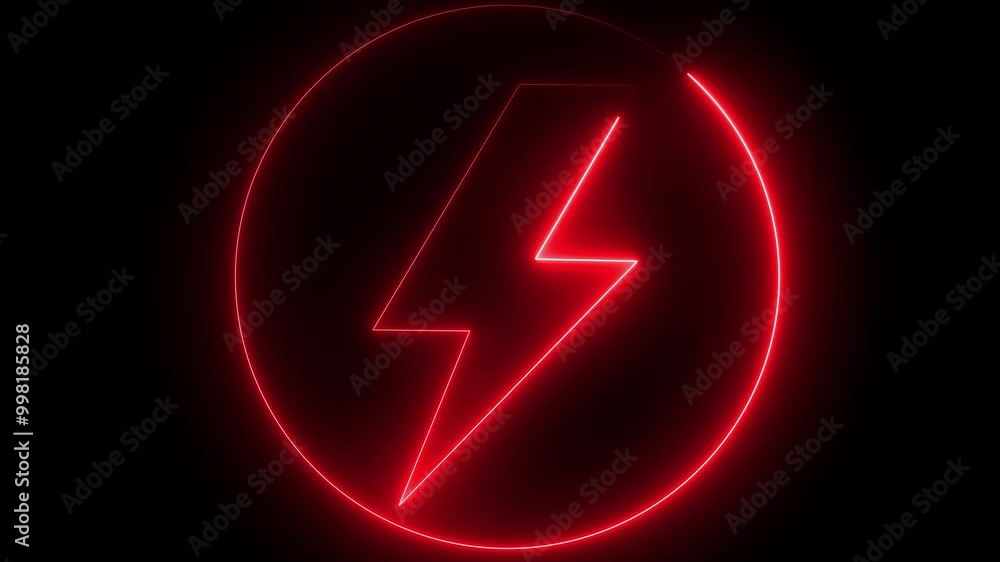 Energy Icon Animation .neon Electric Icon Animation With Glowing Circle, Light Energy Ecology Background Energy Icon Animation .neon Electric Icon Animation With Glowing Circle, Light Energy Ecology Background