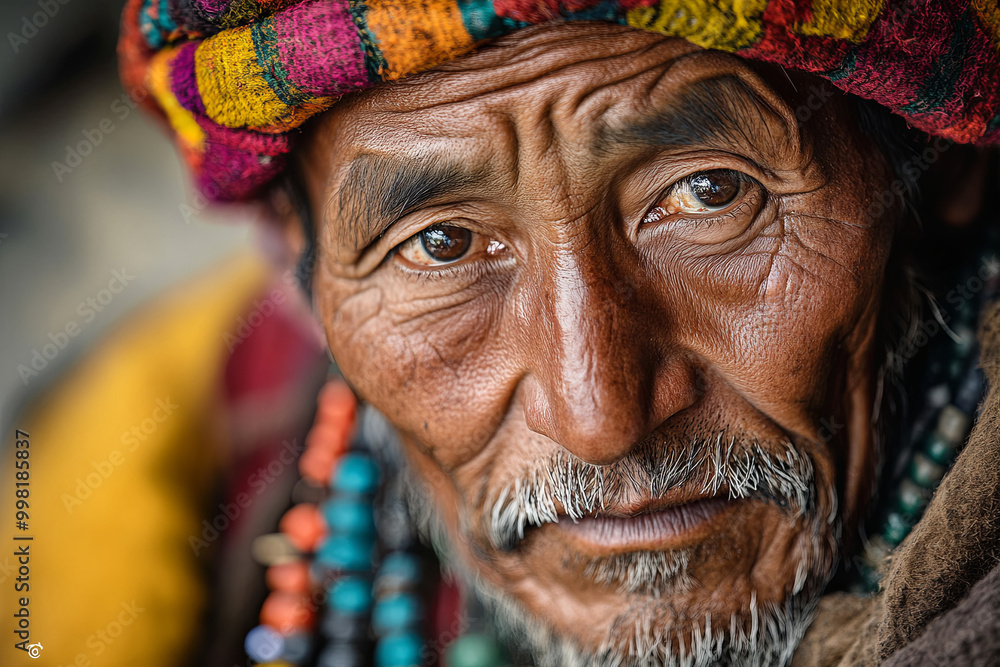 Portrait of a Nepalese Sherpa in traditional dress, Nepal Portrait of a Nepalese Sherpa in traditional dress, Nepal
