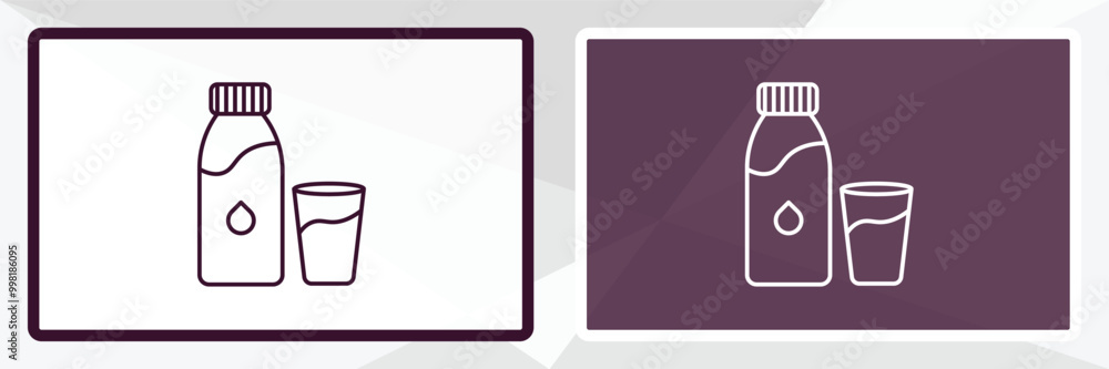 drink water outline icon. Linear vector from food concept. Thin line white and black drink water icon isolated on white and dark background drink water outline icon. Linear vector from food concept. Thin line white and black drink water icon isolated on white and dark background