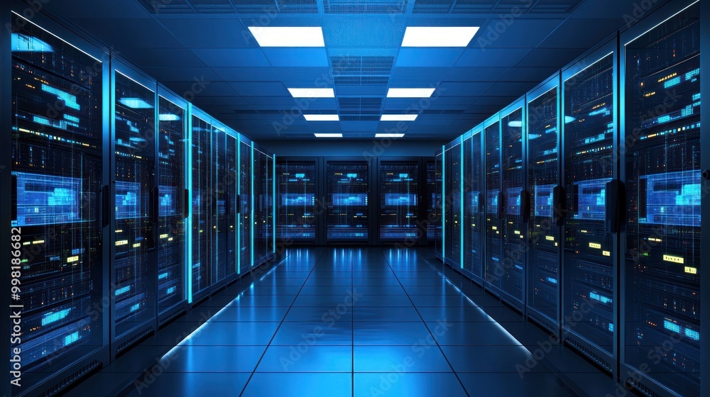 Server Room Interior: A Glimpse into the Digital World Server Room Interior: A Glimpse into the Digital World