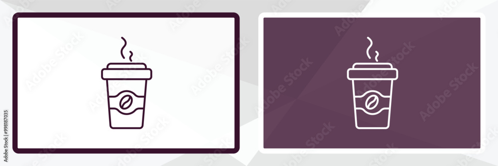 hot coffee cup outline icon. Linear vector from food concept. Thin line white and black hot coffee cup icon isolated on white and dark background hot coffee cup outline icon. Linear vector from food concept. Thin line white and black hot coffee cup icon isolated on white and dark background