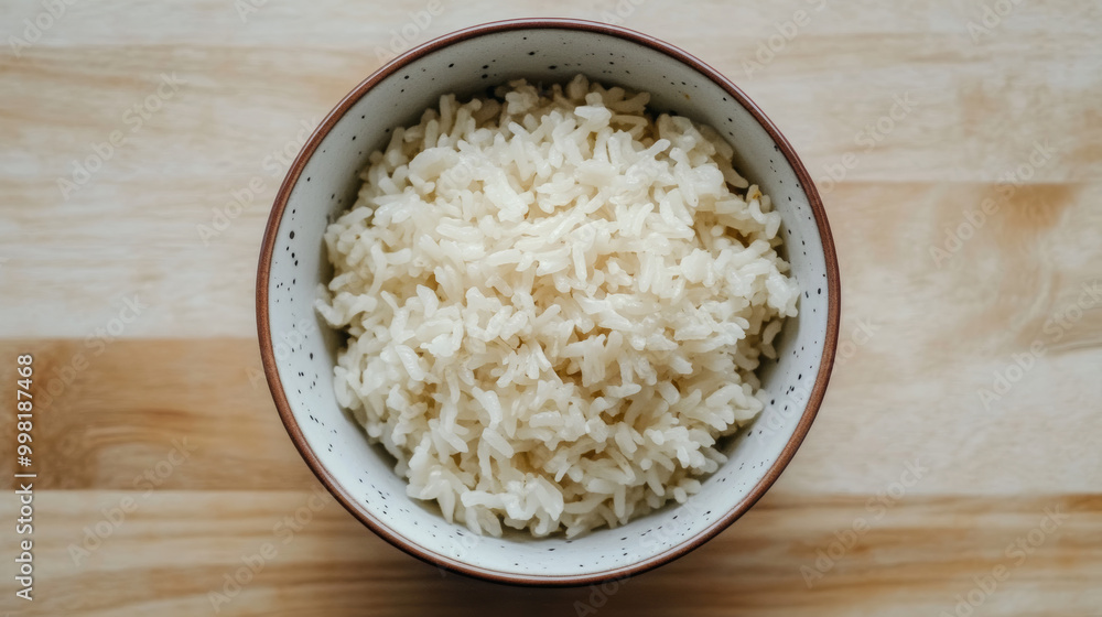 Advertising product photo featuring steamed rice.
Advertising product photo featuring steamed rice.