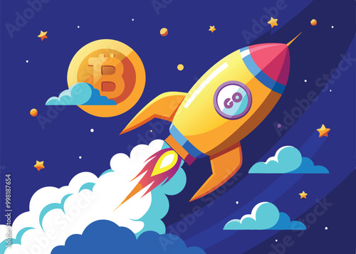 bitcoin price skyrocket hit record high cryptocurrency  .eps