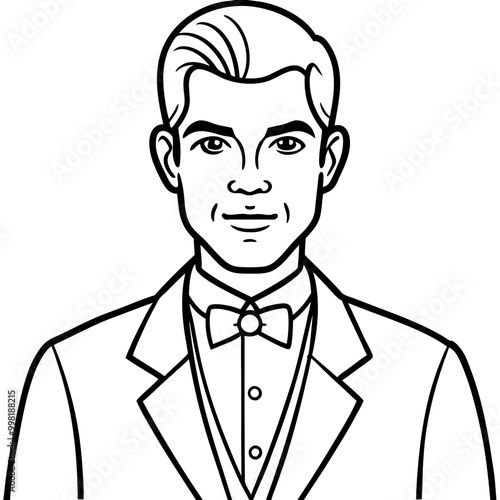 cute man wearing groom suit-