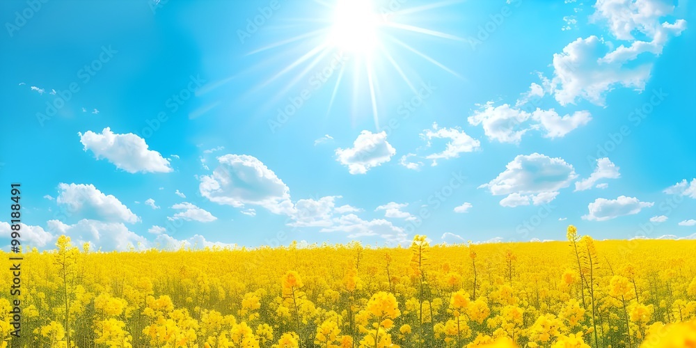 Obraz premium Field on a sunny day spring landscape 