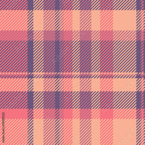 Cultural texture pattern tartan, home textile vector background. Countryside fabric seamless plaid check in red and orange colors.