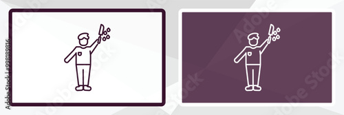 awful human outline icon. Linear vector from feelings concept. Thin line white and black awful human icon isolated on white and dark background