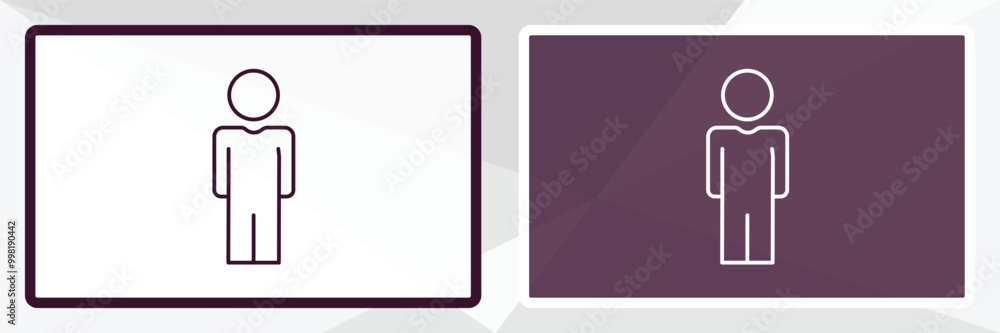 full human outline icon. Linear vector from feelings concept. Thin line white and black full human icon isolated on white and dark background full human outline icon. Linear vector from feelings concept. Thin line white and black full human icon isolated on white and dark background