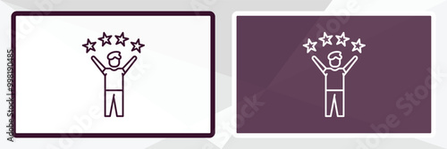 great human outline icon. Linear vector from feelings concept. Thin line white and black great human icon isolated on white and dark background