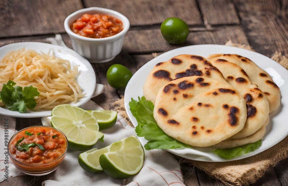 Pupusa is a traditional thick flatbread filled with various ingredients like meat, cheese, vegetables or beans, offering a delicious and satisfying meal enjoyed in many cultures. Pupusa is a traditional thick flatbread filled with various ingredients like meat, cheese, vegetables or beans, offering a delicious and satisfying meal enjoyed in many cultures.