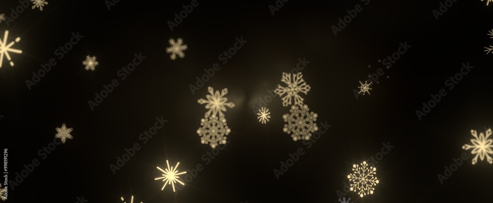 Snowflakes and bokeh lights on the blue Merry Christmas background. 3D render Snowflakes and bokeh lights on the blue Merry Christmas background. 3D render