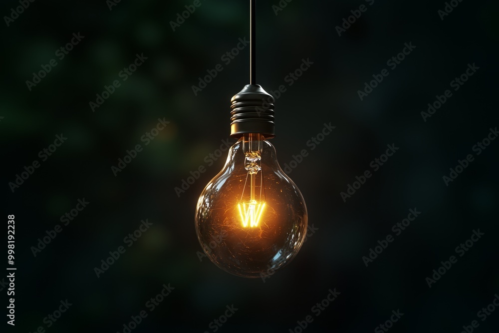 depiction of an isolated lightbulb suspended in mid-air, softly glowing depiction of an isolated lightbulb suspended in mid-air, softly glowing