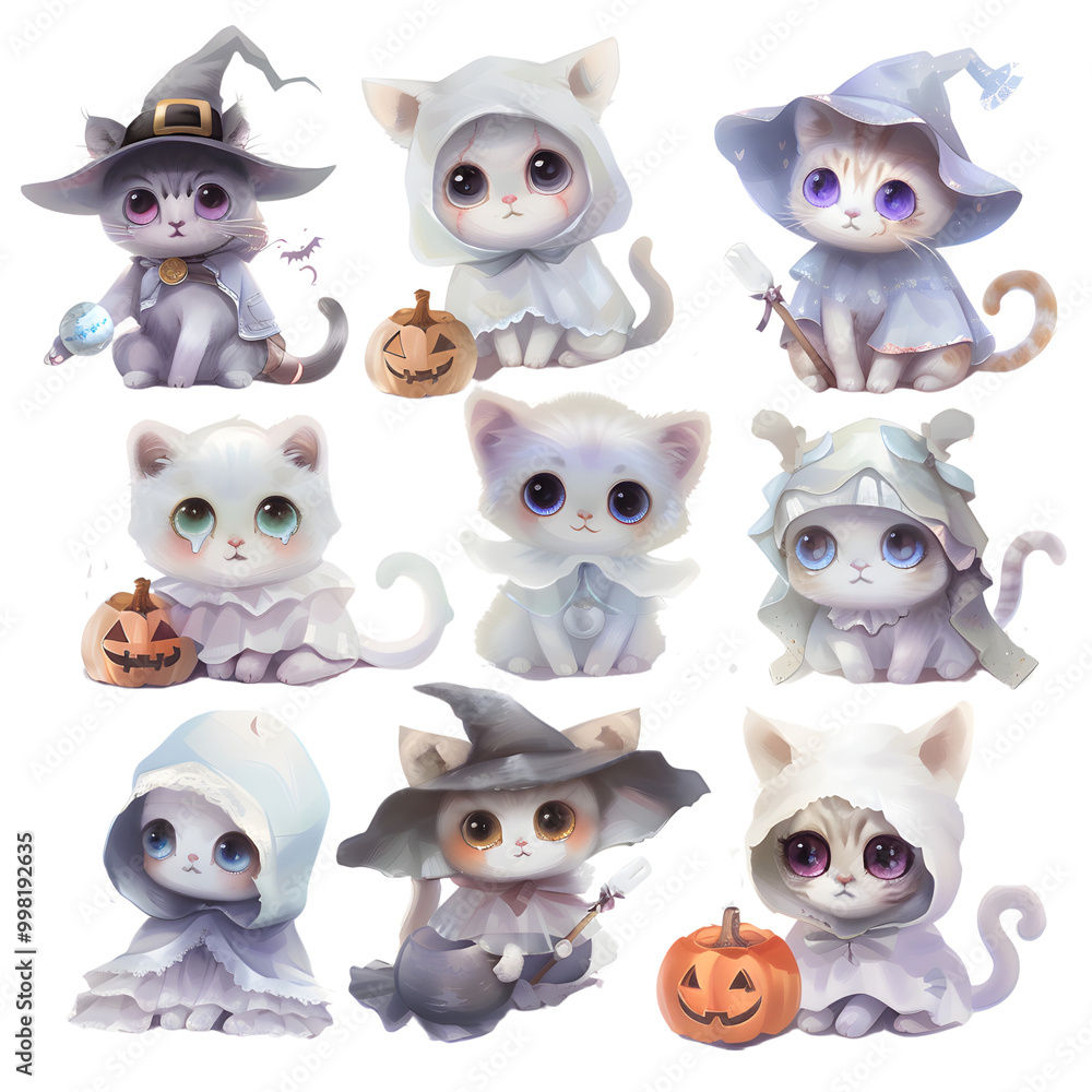 Cat Halloween in white background Cat Halloween in white background