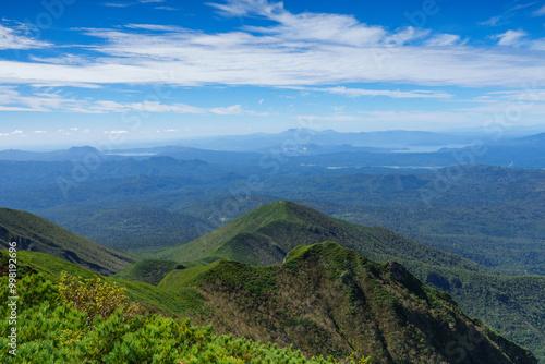 百名山斜里岳登山 斜里岳からの摩周湖と屈斜路湖