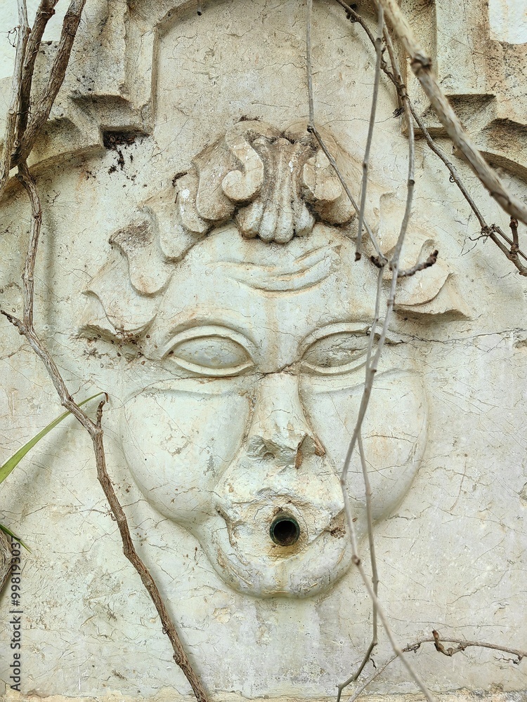Obraz premium Old stone water fountain detail classic beauty.