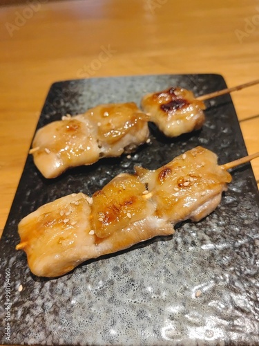 Yakitori (Charcoal grilled chicken skewers) assortment photo