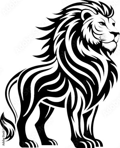 Wallpaper Mural Versatile Black Lion Illustration for All Uses.  Torontodigital.ca