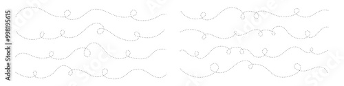 Set of  dashed squiggle, loopy line 