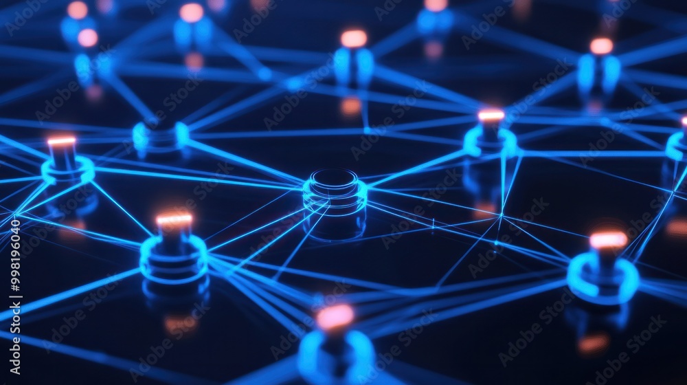 Triangular connecting network illustration for digital security Triangular connecting network illustration for digital security
