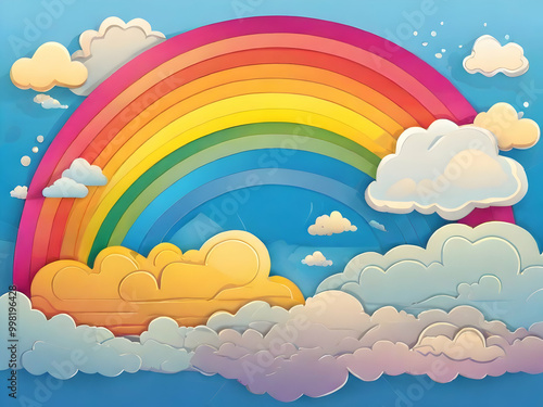 rainbow and clouds,Ai generated 