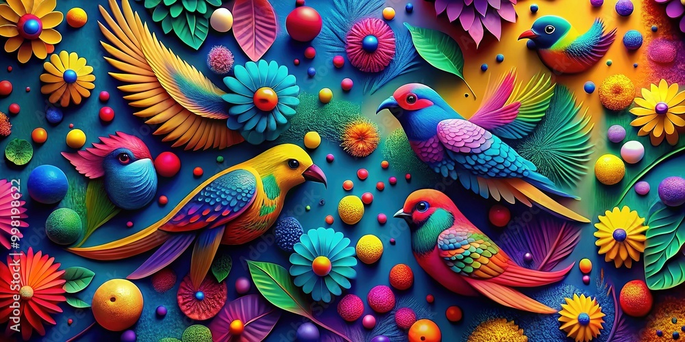 Fototapeta premium Vibrant and Playful Colorful Background with Abstract Shapes Perfect for Youthful Themes and Designs