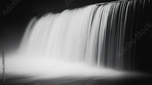 A Black and White Photograph of a Waterfall