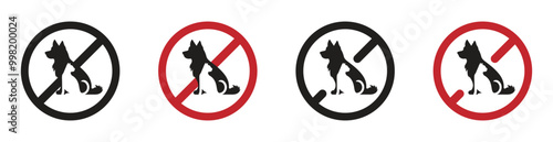 No pet allowed vector icons. Cat and dog not allowed vector signs. Animal not allowed. No entry for pets sign