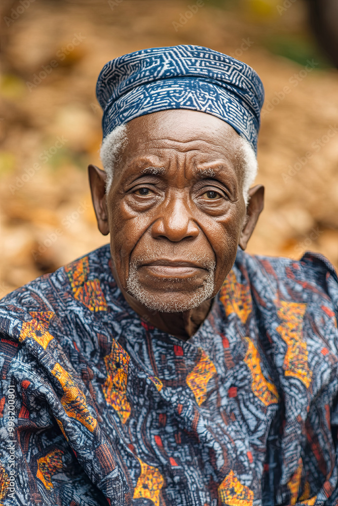Portrait of a Nigerian Yoruba elder in traditional clothing, Nigeria Portrait of a Nigerian Yoruba elder in traditional clothing, Nigeria