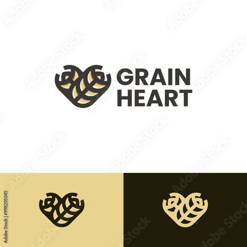 wheat love logo vector