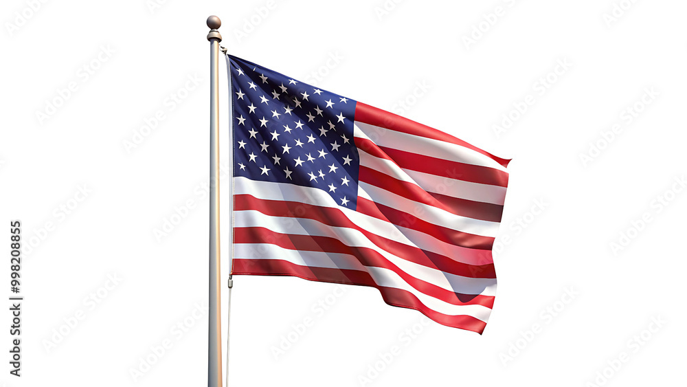 Fototapeta premium USA Flag on a Transparent Background