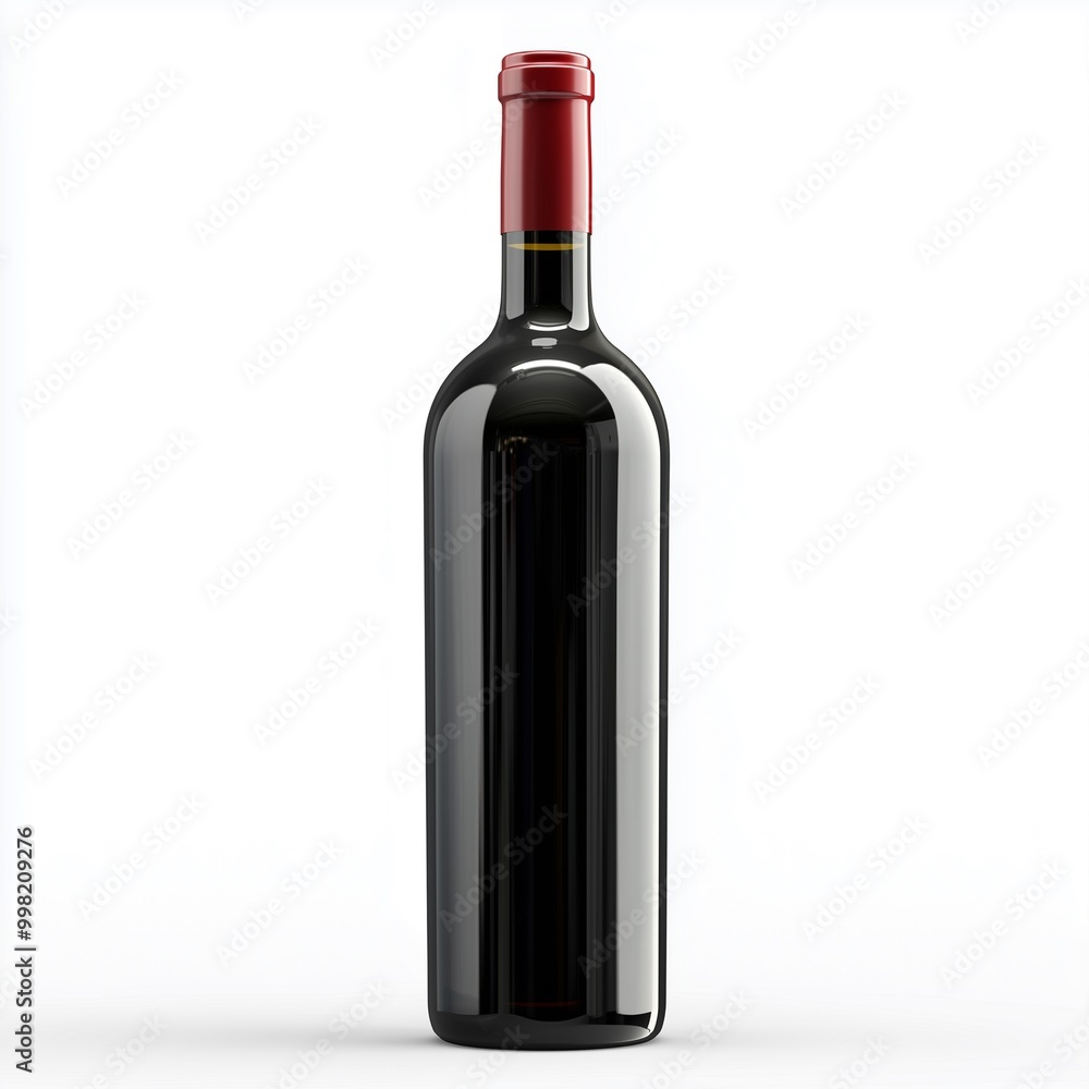 Borgognotta bottle a red wine on white background. Borgognotta bottle a red wine on white background.